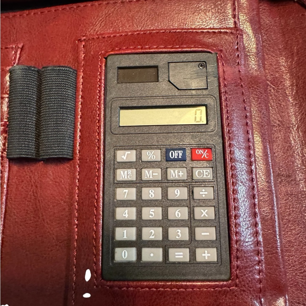 High End Foray Deep Red Women’s Briefcase Attache Vegan Leather Bag Planner - Picture 13 of 15